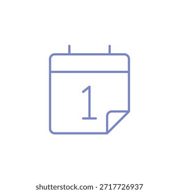 Icono de fecha de color plano para marcador de día y programación de hora