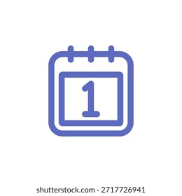 Icono de fecha de color plano para marcador de día y programación de hora