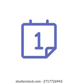 Icono de fecha de color plano para marcador de día y programación de hora