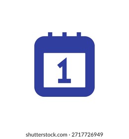 Flat Colored Date Icon for Day Marker and Time Scheduling