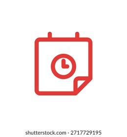 Flat Colored Deadline Icon Set in Outline and Solid Style for Time Management and Task Tracking