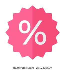 Un ícono de etiqueta de descuento de color plano perfecto para eventos de venta, ofertas promocionales, reducciones de Precios y materiales de marketing minorista.