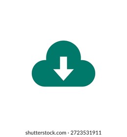 Flatfarbenes Download-Symbol für die Datenverwaltung