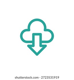 Icono de Descarga de color plano para la gestión de datos