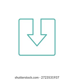 Icono de Descarga de color plano para la gestión de datos