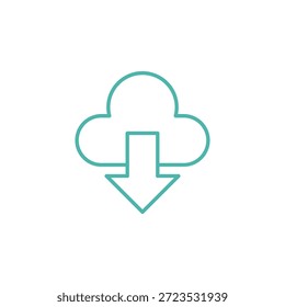 Icono de Descarga de color plano para la gestión de datos