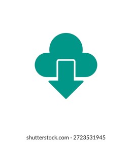 Icono de Descarga de color plano para la gestión de datos