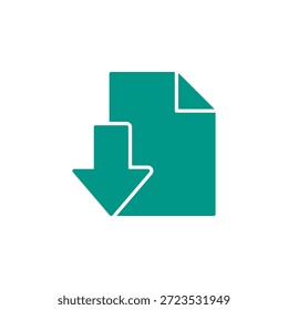 Icono de Descarga de color plano para la gestión de datos