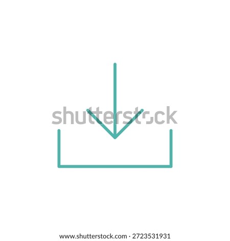 Flat Colored Download Icon for Data Management