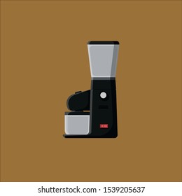 flat colored electric coffee grinder icon