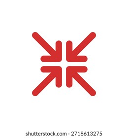Flat Colored Exit Fullscreen Icon Set in Outline and Solid Style for Interface Navigation