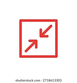 Ícone de tela cheia de saída de cor plana definido em contorno e estilo sólido para navegação de interface