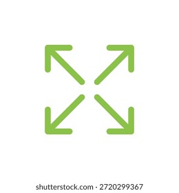 Icono de pantalla completa de salida de color plano para la navegación de interfaz