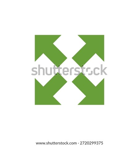 Flat Colored Exit Fullscreen Icon for Interface Navigation