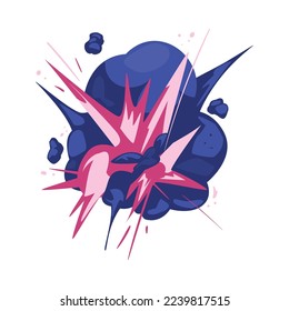 flat colored explosion over white