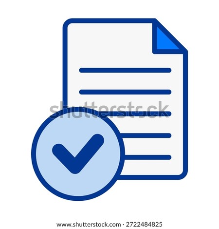 Flat colored file check icon perfect for marking approved documents, completed tasks, verified items, and organized workflows.