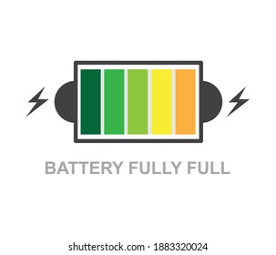 icono de batería completa de color plano. Símbolos vectoriales y elementos de diseño.
