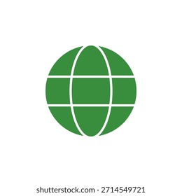Icono de globo de color plano para acceso global y red internacional