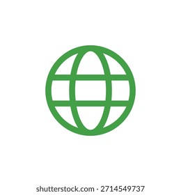 Flat Colored Globe Icon for Global Access and International Network