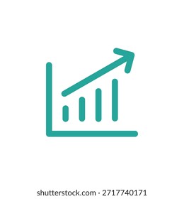 Icono de gráfico de color plano para visualización de datos y seguimiento de rendimiento