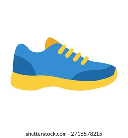 Flat colored gym shoe icon representing sports training exercise and active lifestyle.