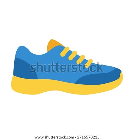 Flat colored gym shoe icon representing sports training exercise and active lifestyle.
