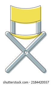 Flat colored icon of the folding chair