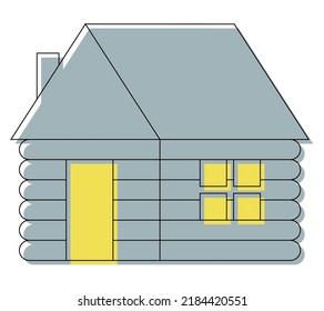 Flat Colored Icon Of The Hunting Lodge