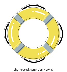 Flat colored icon of the lifebuoy