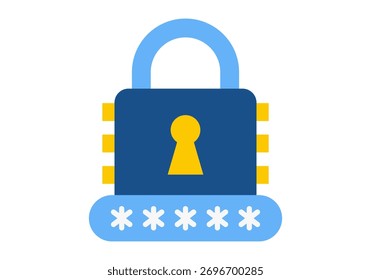 Icono de color plano de protección de Contraseña que simboliza el Inicio de sesión seguro, la seguridad de la Cuenta y la privacidad de datos.