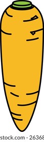 Flat Colored Illustration of Carrot