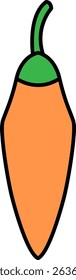 Flat Colored Illustration of Chili Pepper