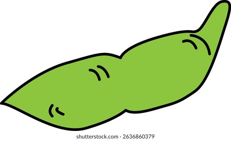 Flat Colored Illustration of Edamame