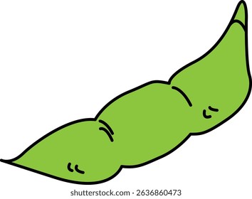 Flat Colored Illustration of Edamame