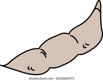 Flat Colored Illustration of Edamame