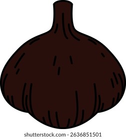Flat Colored Illustration of Garlic