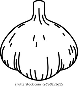 Flat Colored Illustration of Garlic