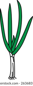 Flat Colored Illustration of Japanese Leek