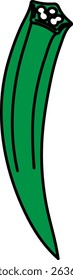 Flat Colored Illustration of Okra