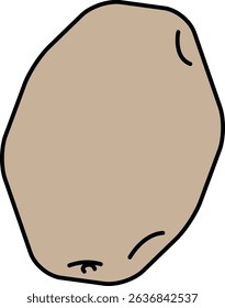 Flat Colored Illustration of Potato