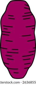 Flat Colored Illustration of Sweet potato