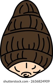 Flat Colored Illustration of Taro