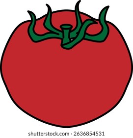 Flat Colored Illustration of Tomato