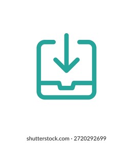 Conjunto de iconos de bandeja de entrada de color plano en contorno y estilo sólido para la navegación de la interfaz