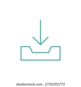 Flat Colored Inbox Icon Set in Outline and Solid Style for Interface Navigation