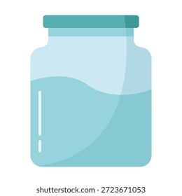 Flat colored jar container icon representing food storage and kitchen organization concepts. Ideal for pantry visuals and household themed designs.