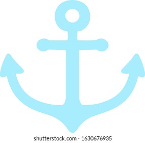 Flat colored light blue anchor illustration