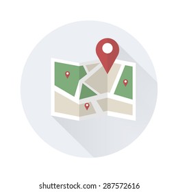 Flat colored location icon