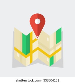 Flat colored location icon