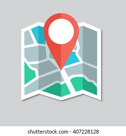 Flat colored location icon